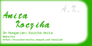 anita kocziha business card